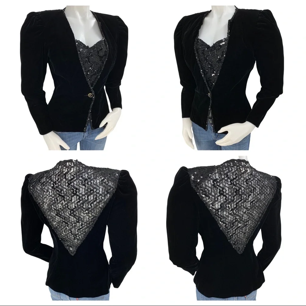 Vintage- Exquisite Rich Black Jacket- Made in the USA Union Made